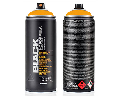 Montana BLACK Spray Paint  400mL Can  Melon Yellow