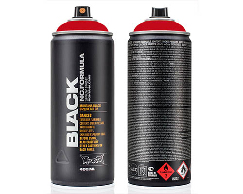 Montana BLACK Spray Paint – 400mL Can – Fire Rose