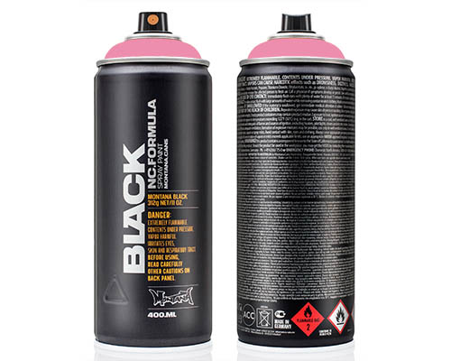 Montana BLACK Spray Paint  400mL Can  Pink Cadillac