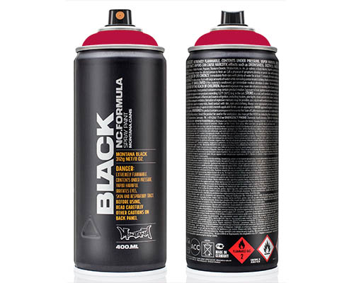 Montana BLACK Spray Paint  400mL Can  Bloody Mary