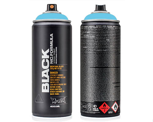 Montana BLACK Spray Paint  400mL Can  Baby Blue