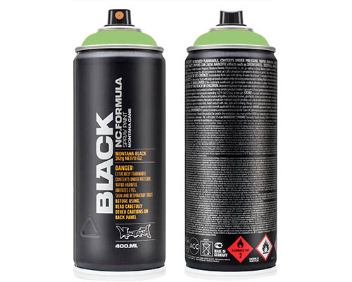 Montana BLACK Spray Paint – 400mL Can – E2E Green