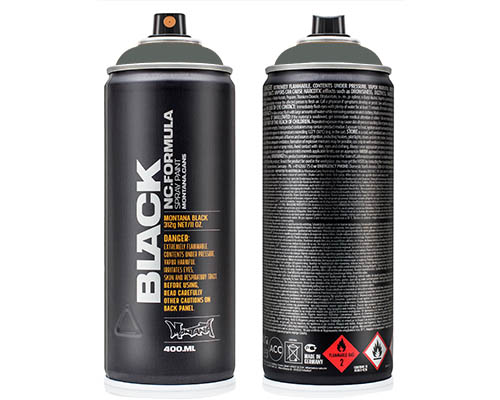 Montana BLACK Spray Paint – 400mL Can – Rhino