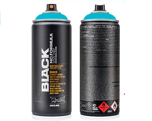 Montana BLACK Spray Paint  400mL Can  True Cyan