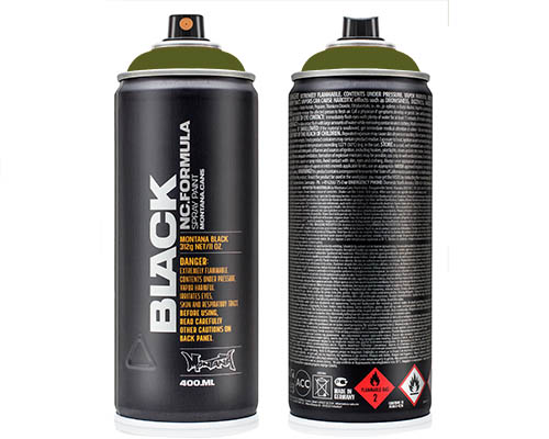 Montana BLACK Spray Paint  400mL Can  Troops