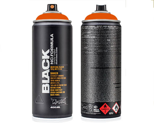 Montana BLACK Spray Paint  400mL Can  Koi
