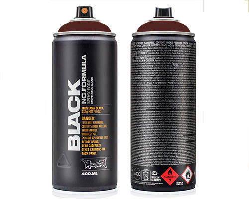 Montana BLACK Spray Paint  400mL Can  Mud