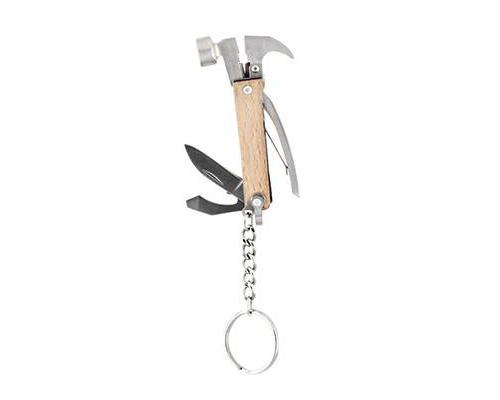 Kikkerland  Wood Mini Hammer Tool Keychain