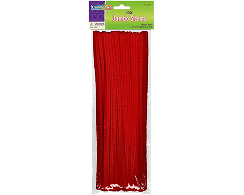Chenille Stems 12 x 6mm Pack of 100 Red