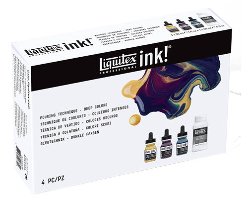 Liquitex Professional Acrylic Ink – Pouring Technique Set - Deep Colours
