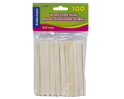 Selectum  Wood Craft Sticks  100 Sticks