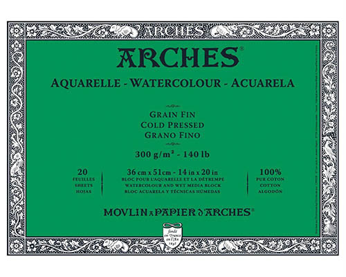 Arches Watercolour Block  Cold Press  140lb.  14 x 20 in.
