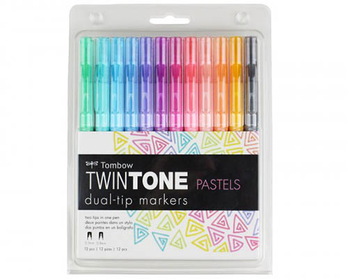 Tombow TwinTone Marker Set  12-Pack Pastel