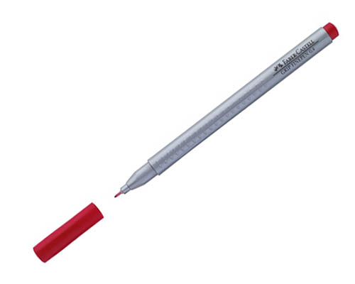 Faber-Castell Grip Pens  0.4mm  Permanent Carmine