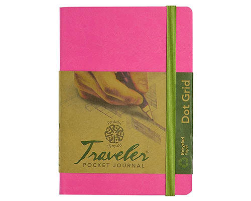 Pentalic Traveler Journal  Dot Grid  4 x 6 in.  Pink