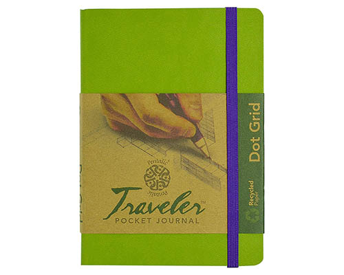 Pentalic Traveler Journal  Dot Grid  4 x 6 in.  Olive