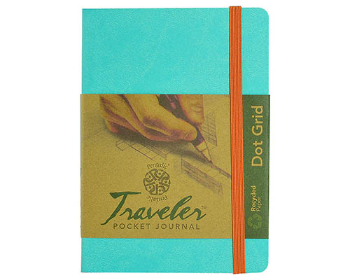 Pentalic Traveler Journal  Dot Grid  4 x 6 in.  Turquoise