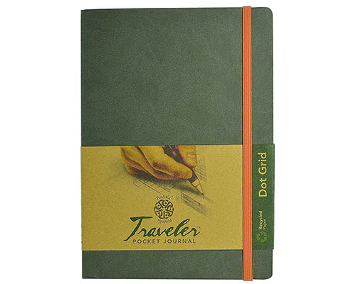 Pentalic Traveler Journal  Dot Grid  6 x 8 in.   Grey