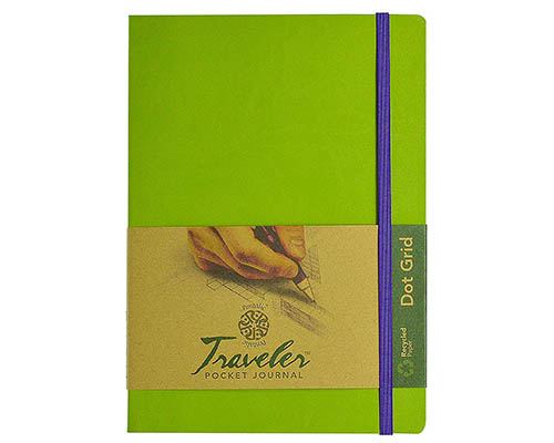 Pentalic Traveler Journal  Dot Grid  6 x 8 in.   Olive