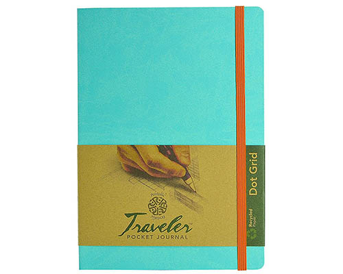 Pentalic Traveler Journal  Dot Grid  6 x 8 in.   Turquoise