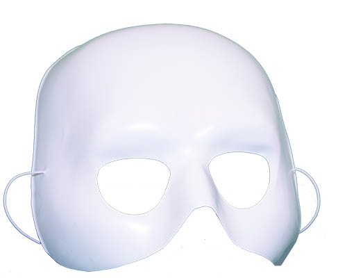 Domino White Plastic Half Face Mask