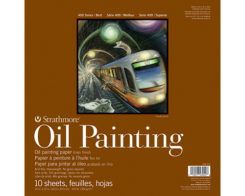 Strathmore 400 Series Oil Painting Pad  10 Sheets  215 lb. Linen Textured  12 x 12 in.