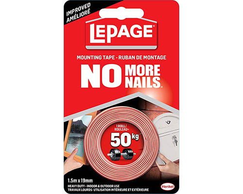 LePage No More Nails  Permanent Mounting Tape Heavy Duty