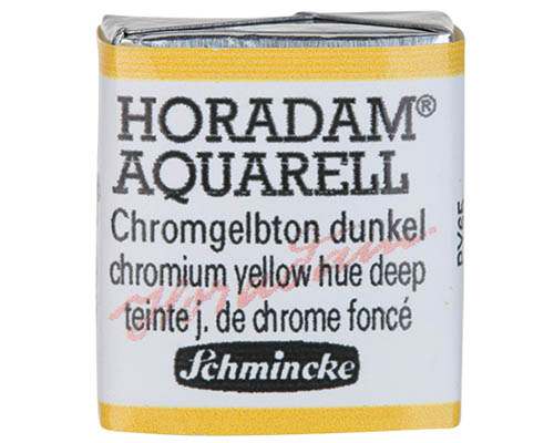 Schmincke Horadam Watercolour  Half Pan  Chrome Yellow Hue Deep