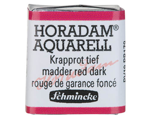 Schmincke Horadam Watercolour  Half Pan  Madder Red Dark