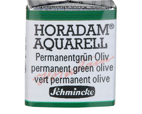 Schmincke Horadam Watercolour  Half Pan  Permanent Green Olive