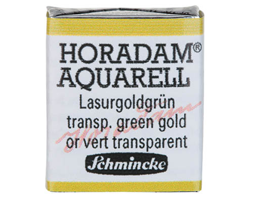 Schmincke Horadam Watercolour  Half Pan  Transparent Green Gold