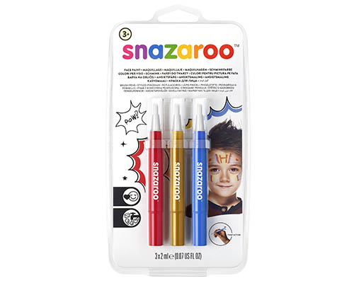 Snazaroo Face Paint Brush Pen Adventure Pack  3 Pens