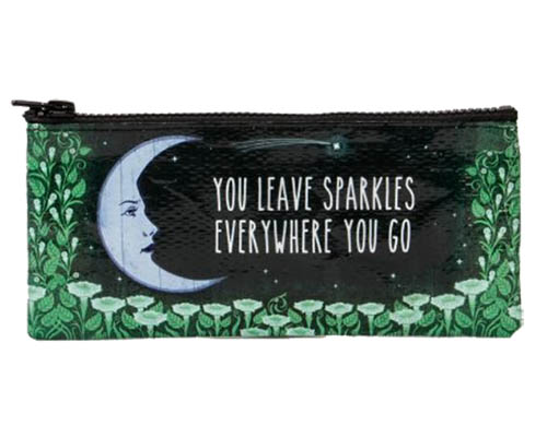 Blue Q Pencil Case  Leave Sparkles