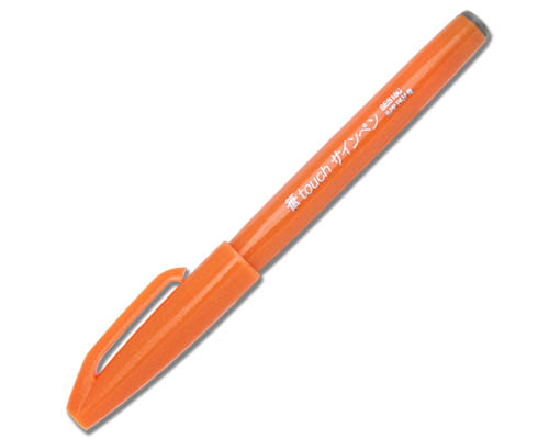 Pentel Sign Pen Brush Tip  Orange