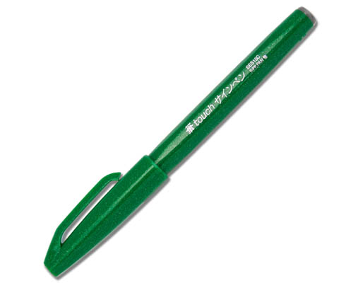 Pentel Sign Pen Brush Tip  Green