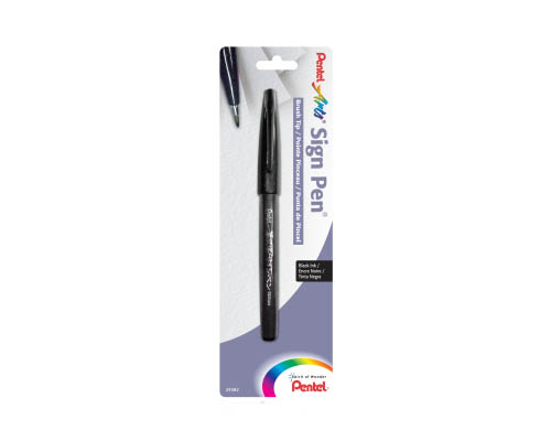 Pentel Sign Pen Brush Tip  Black
