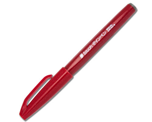 Pentel Sign Pen Brush Tip  Red