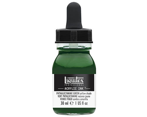Liquitex Professional Acrylic Ink! – 30mL – Phthalo Green (Yellow Shade)