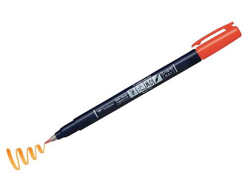 Tombow Fudenosuke Color Brush Pen – Orange