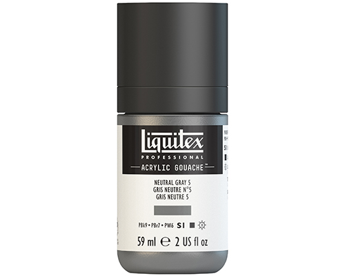 Liquitex Professional Acrylic Gouache – 59mL – Neutral Grey 5
