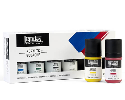 Liquitex Acrylic Gouache – 59mL – Set of 6 Primary