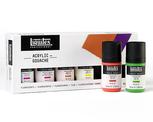 Liquitex Acrylic Gouache  59mL  Set of 6 Fluorescent 