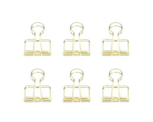 Kikkerland Gold Wire Clips  Set of 6