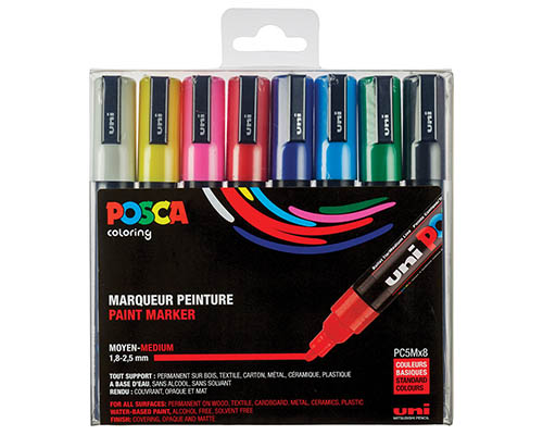 POSCA Paint Markers, 8 Color Ultra Fine Tip Set – ARCH Art Supplies