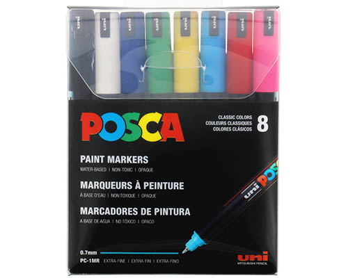 POSCA paint marker – Ultra-Fine Tip – Set of 8