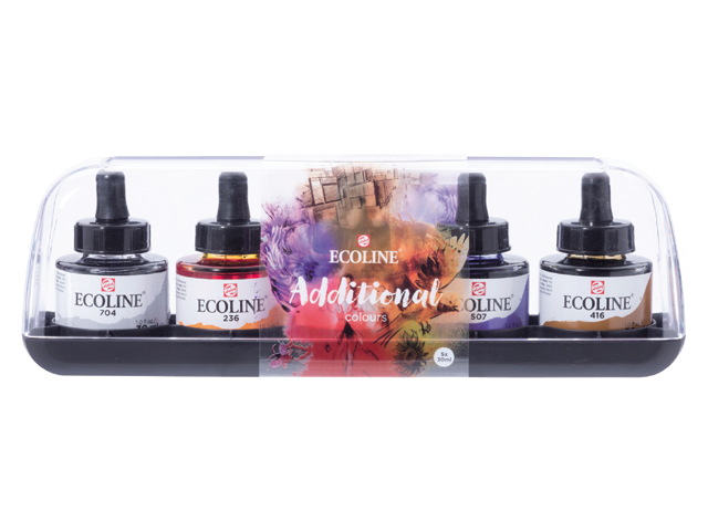 Ecoline Liquid Watersoluble Ink  Additional Set  5 Colours 30mL