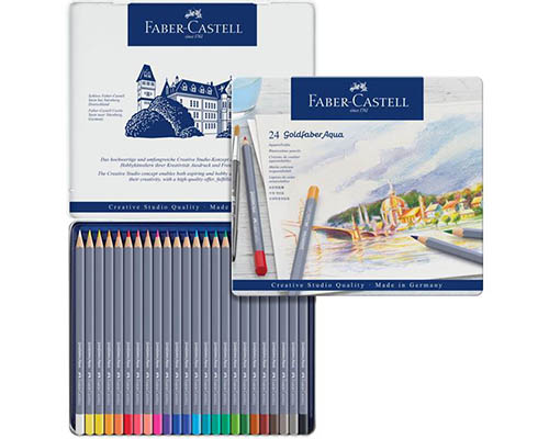 Faber-Castell Goldfaber Aqua Watercolor Pencils – Tin Set of 24
