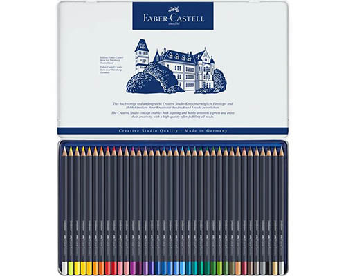 Faber-Castell Goldfaber Coloured Pencil – Tin Set of 36