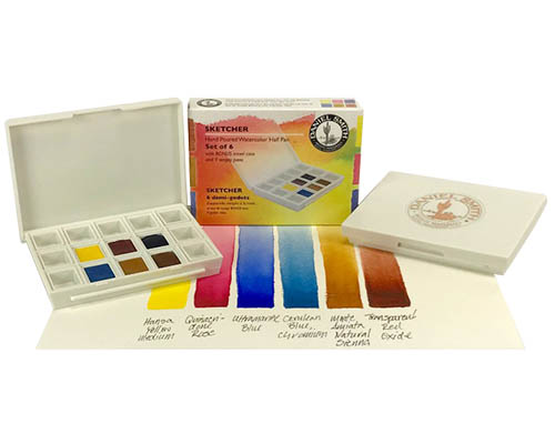 Daniel Smith – Hand Poured Watercolor Half Pan Set – Sketcher Set – 6 Colours