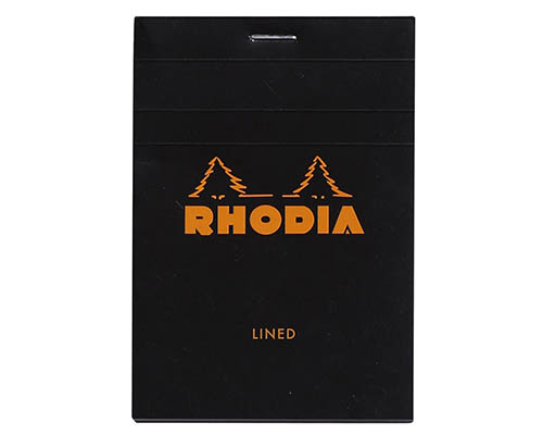 Rhodia Pad  Black  Lined  8.5 x 12 cm
